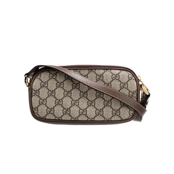 Gucci GG Supreme Ophidia Mini Crossbody Bag Beige/Ebony Coated Canvas NEW - Picture 4 of 14